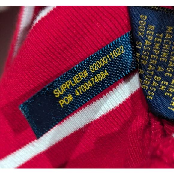 Polo Ralph Lauren Red and White Striped V Neck Knit Sweater sz XL - Picture 6 of 6